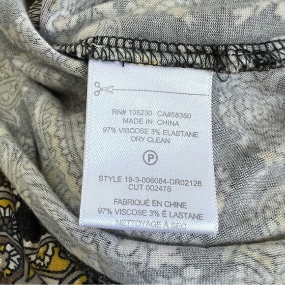 JOIE Aja Long-sleeve Paisley Midi Dress In Golden Hour - L - Picture 8 of 8